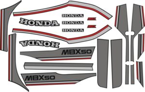 Sticker en stickersets Honda MBX50, MBX80, MBX125f AC03 / AC05 / HC04 / JC10